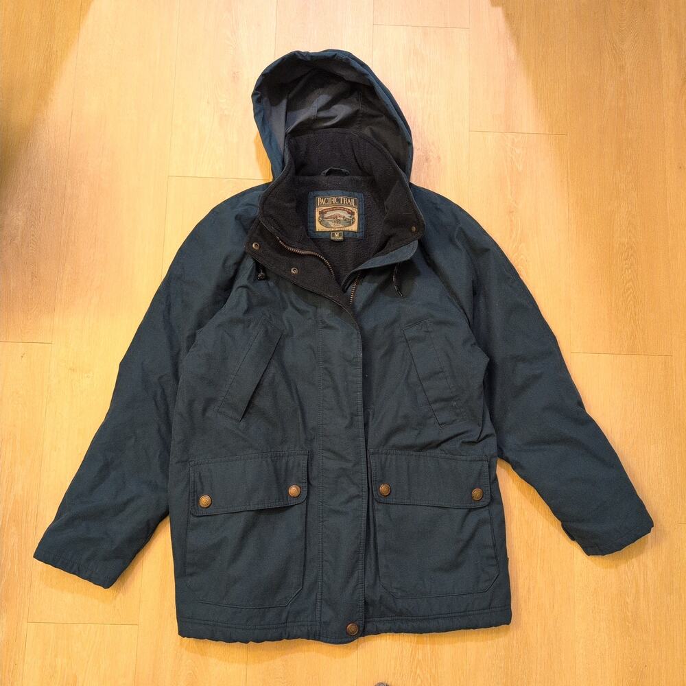 VTG‎ Pacific Trail Men's Medium Full Zip Hood Jacket Coat Hiking Outdoor Blue